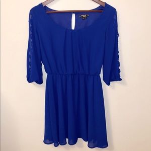 Cobalt/royal Blue dress with open cross arm detail